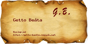 Getto Beáta névjegykártya