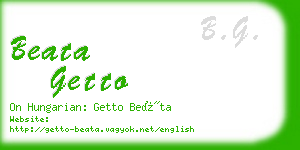 beata getto business card